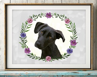 custom dog portrait, Custom dog painting, dog illustration, dog memorial, custom pet portraits, Gift for Dog Lover, Pet Loss, Pet Art