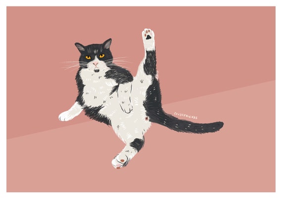 Art Drole De Chat Impression De Chat De Tuxedo Affiche De Etsy Art Drole De Chat Impression De Chat De Tuxedo Affiche De Etsy