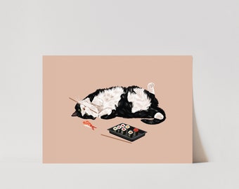 Sushi Cat Postcard
