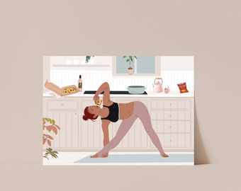 Kitchen Yoga Postcard