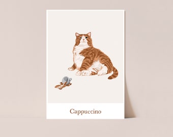 Carte postale Cappuccino Cat