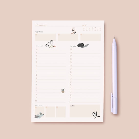 Notepads Daily Planner Pad A5 Daily to Do List Pad Cute Everyday ...