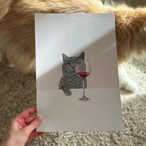 Wine Cat Poster British Shorthair image 3