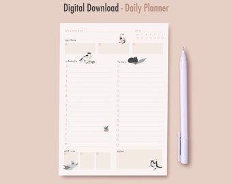 Digital Download daily planner cats