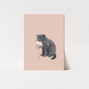 Champagne Cat Postcard