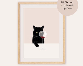 Funny Cat Art Etsy