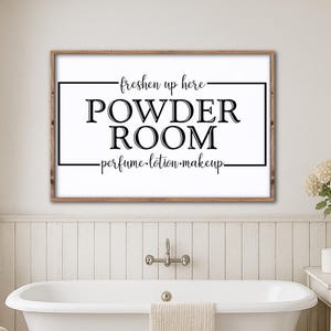 Powder Room Sign, Farmhouse Bathroom Sign, Half Bath Sign, Bathroom Decor, Bathroom Wall Decor, Powder Room Decor, Master Bath Decor