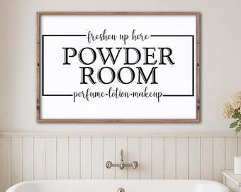 Powder Room Sign, Farmhouse Bathroom Sign, Half Bath Sign, Bathroom Decor, Bathroom Wall Decor, Powder Room Decor, Master Bath Decor