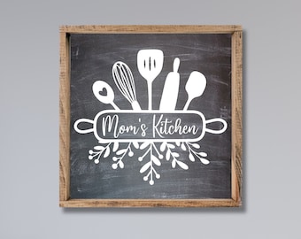 Personalized Kitchen Sign, Mom's Kitchen, Grandma's Kitchen, Custom Family Kitchen Sign, Farmhouse Kitchen Sign, Personalized gift for mom