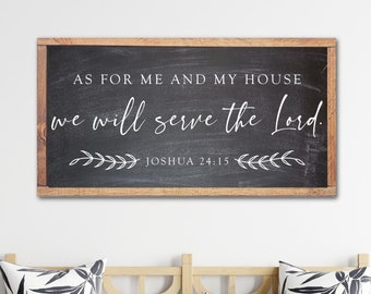 As For Me And My House We Will Serve the Lord Sign, Joshua 24 15, Scripture Sign, Bible verse sign, Christian Wall Art, Entryway Decor