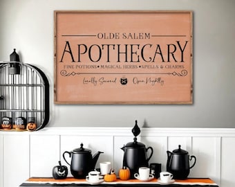 Halloween Apothecary Sign, Halloween Witchy Sign, Halloween Entryway Decor, Modern Farmhouse Halloween Wood Decor, Halloween Mantel Decor