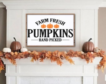 Farm Fresh Pumpkins Sign, Pumpkin Wood Sign, Rustic Fall Sign, Farmhouse Fall, Pumpkin Decor, Fall Sign, Fall Mantle Decor, Autumn Decor