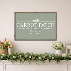 Carrot Patch Sign, Farmhouse Easter Decor, Easter Entryway Decor, Easter Mantel Decor, Spring Decor, Wood Carrot Decor