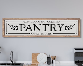 Kitchen Sign, Kitchen Pantry Sign, Pantry Door Sign, Farmhouse Pantry Sign, Grocery and Dry Good Signs, Rustic Farmhouse Decor, Wood Sign