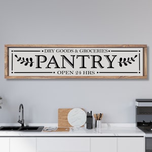 Kitchen Sign, Kitchen Pantry Sign, Pantry Door Sign, Farmhouse Pantry Sign, Grocery and Dry Good Signs, Rustic Farmhouse Decor, Wood Sign