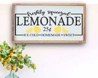 Lemonade Sign, Farmhouse Lemonade Sign, Lemon Decor, Kitchen Lemon Decor, Farmhouse Lemon Sign, Farmhouse Kitchen Sign, Lemonade Stand Sign