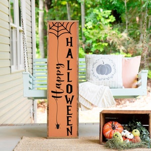 Happy Halloween Porch Leaner, Spooky Halloween Porch Leaner Sign, Halloween Porch Decor, Farmhouse Halloween Decor, Fall Porch Leaner Sign