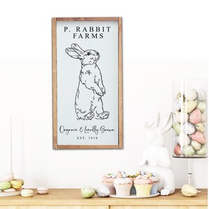 Peter Rabbit Sign, Rabbit Feed Sign, Farmhouse Easter Bunny Decor ...