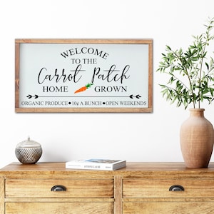 Carrot Patch Sign, Farmhouse Easter Decor, Easter Entryway Decor, Easter Mantel Decor, Spring Decor, Wood Carrot Decor
