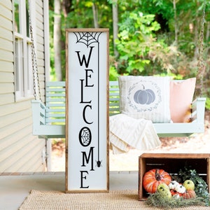 Welcome Spider Web Porch Leaner Spooky Halloween Porch Leaner - Etsy