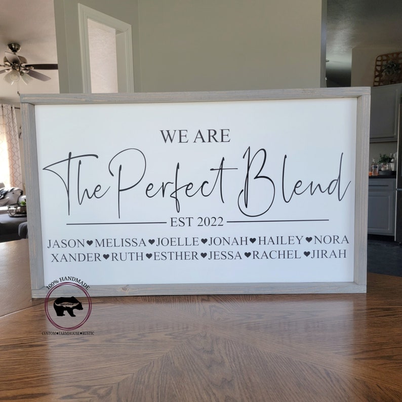 The Perfect Blend Family Sign, Personalized Family Sign, Blended Family Sign, Custom Family Sign, Blended and Blessed Sign, This is Us Sign Bild 2