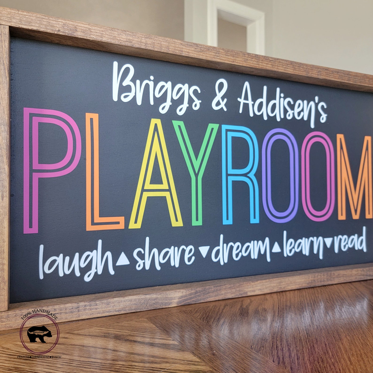 Personalized Playroom Wood Sign Custom Playroom Sign Etsy
