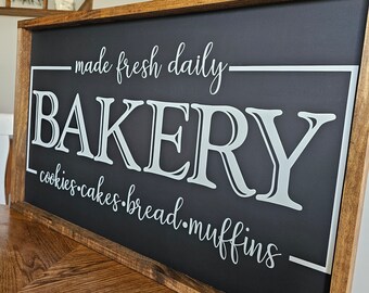 Bakery Sign, Kitchen Bakery Sign, Farmhouse Kitchen Sign, Wood Bakery Sign, Bakery Decor, Wood Kitchen Sign, Bake Shop Sign, Kitchen Decor