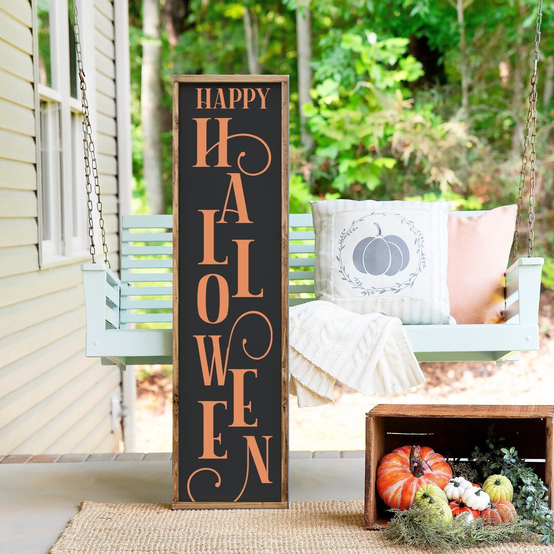 Happy Halloween Porch Leaner Spooky Halloween Porch Leaner Etsy