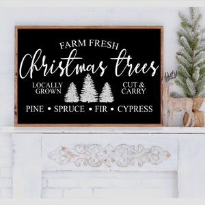 Farm Fresh Christmas Trees Sign, Christmas Tree Farm SIgn, Farmhouse Christmas Sign, Rustic Christmas Sign, Farmhouse Christmas Decor image 2