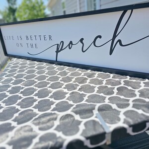 Life Is Better on the Porch Sign, Modern Farmhouse Spring Front Porch Decor, Entryway Decor, Boho Summer Porch Decor, Porch Wall Decor image 4