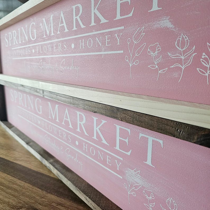 Spring Market Sign, Farmhouse Flower Market Spring Sign, Spring Farmers ...