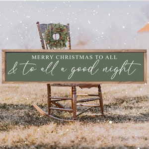Merry Christmas to all and to all a Good Night Sign, Farmhouse Christmas Wood Sign Decor, Christmas Entryway Sign, Christmas Mantel Sign