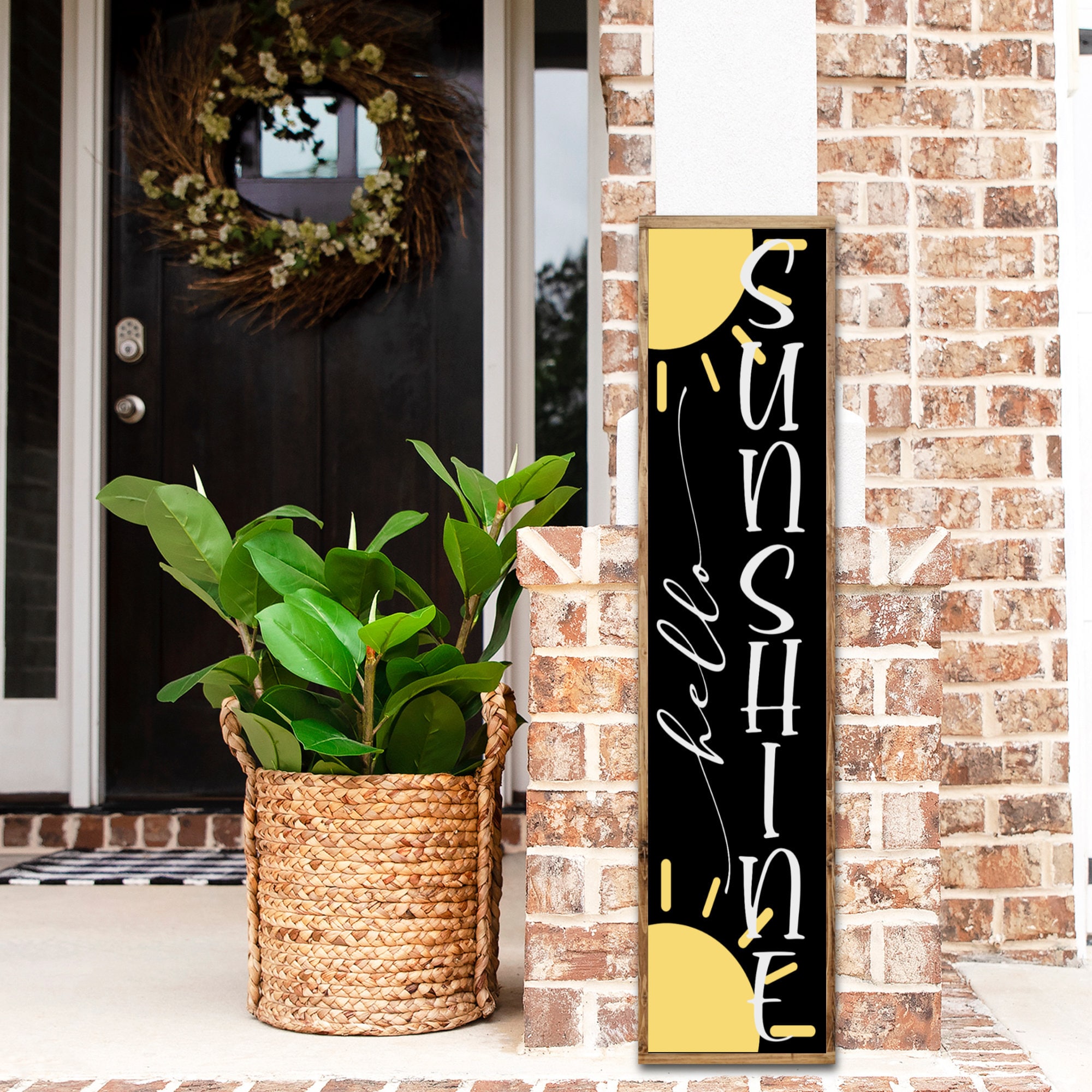 Hello Sunshine Welcome Porch Leaner Sign, Family Welcome Porch