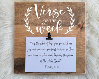 Bible Verse of the Week Clipboard Sign, Bible Verse Holder, Prayer Clipboard, Bible Verse Home Wall Decor, Christian Scripture Wood Sign