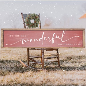 It&#39;s the Most Wonderful Time of the Year Sign, Modern Farmhouse Christmas Wall Decor, Christmas Entryway Decor, Christmas Mantle Decor