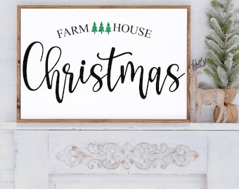 Farmhouse Christmas Sign, Christmas Tree Sign, Farmhouse Christmas Entryway Wood Sign, Rustic Christmas Sign, Christmas Mantle Decor
