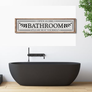 Farmhouse Bathroom Sign, Bathroom Wall Decor, Rustic Bathroom Sign ...