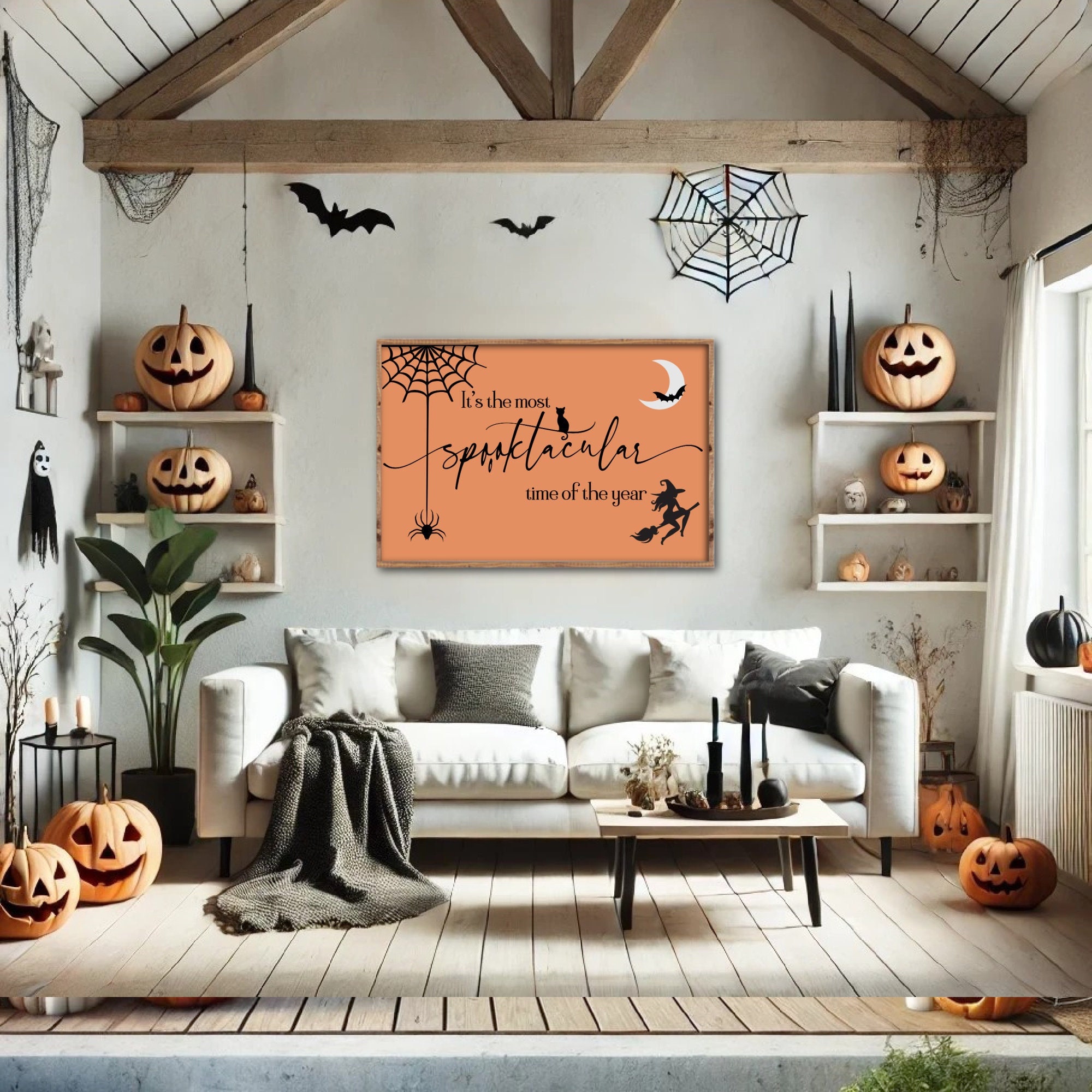 It's The Most Spooktacular Time of the Year, Halloween Witch Sign, Farmhouse Halloween Wood Decor, Halloween Mantel Decor, Fall Wood Sign