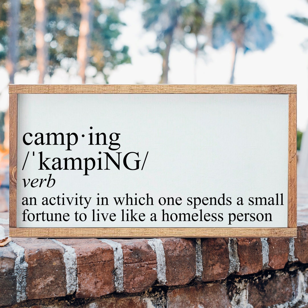 Camping Definition Sign, Funny Camping Wood Sign, Camping Decor