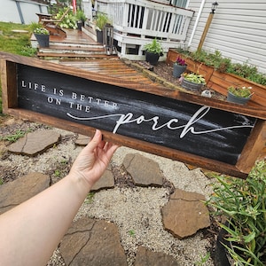 Life Is Better on the Porch Sign, Modern Farmhouse Spring Front Porch Decor, Entryway Decor, Boho Summer Porch Decor, Porch Wall Decor image 3
