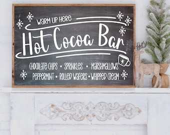 Hot Cocoa Bar box, Hot Cocoa Station, S'MORES BAR, coffee bar decor, cocoa  bomb, compartment wood box, camping supplies, bon… in 2023
