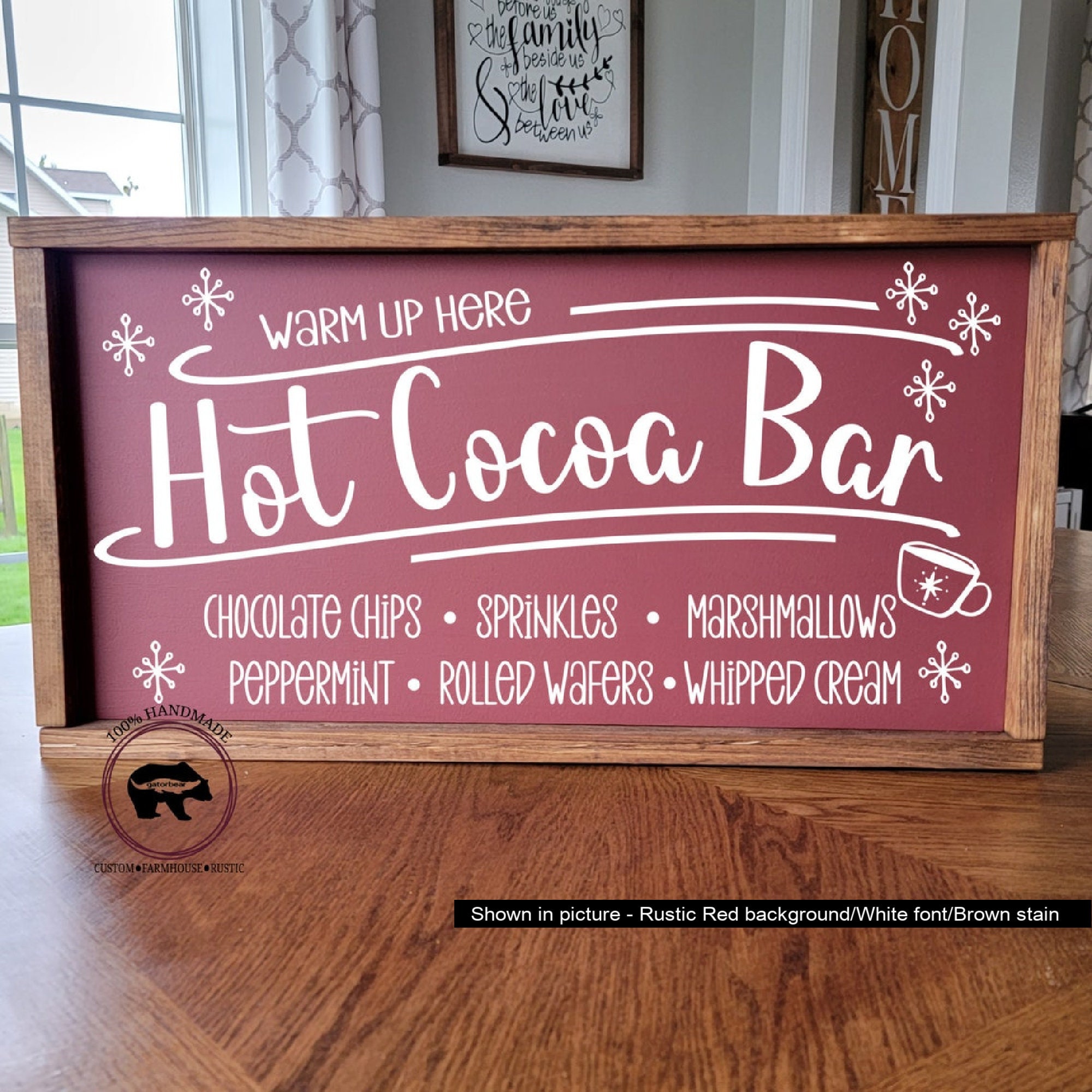 Hot Cocoa Bar Sign Hot Chocolate Bar Sign Christmas Coffee Etsy