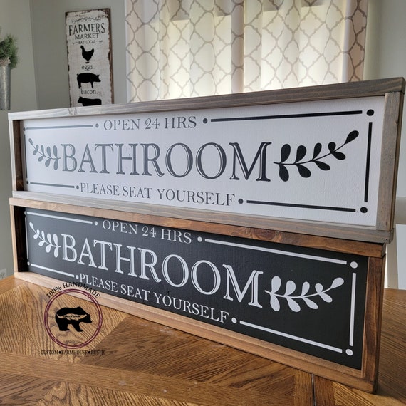 Farmhouse Bathroom Sign Bathroom Wall Decor Rustic Bathroom Etsy