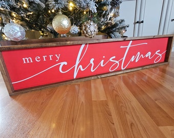 Merry Christmas Wood Sign, Modern Farmhouse Christmas Wall Decor, Christmas Entryway Decor, Christmas Mantle Decor, Holiday Home Decor