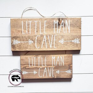 Little Man Cave Sign. Baby Boy Nursery Print. Kids Room Wall Art