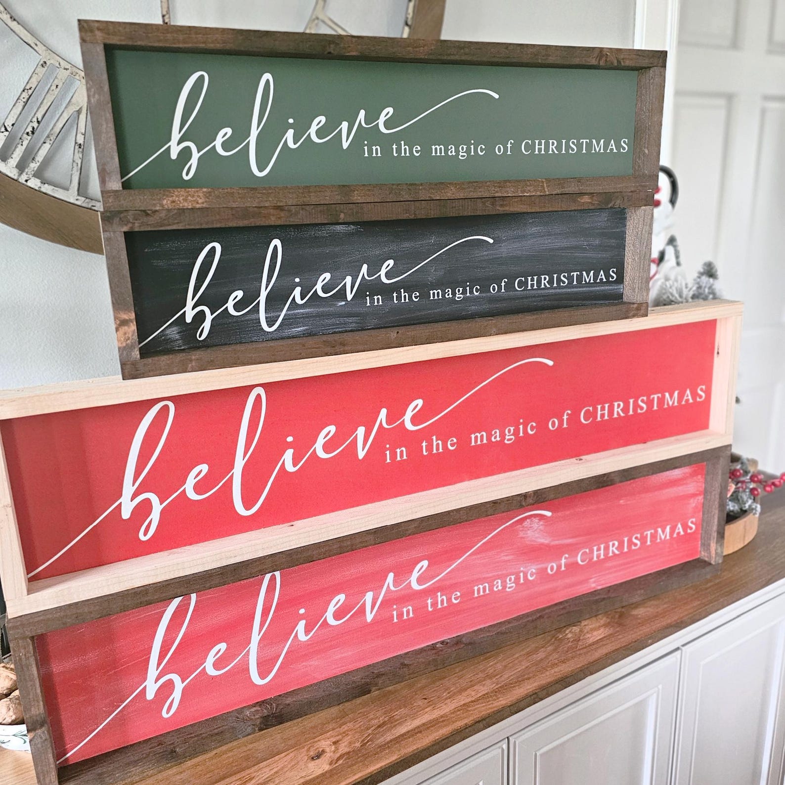 Believe in the Magic of Christmas Sign, Modern Farmhouse Christmas Wall ...