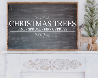 Farm Fresh Christmas Trees Sign, Christmas Tree Farm Sign, Farmhouse Christmas Sign, Christmas Mantel Decor Sign, Farmhouse Christmas Decor