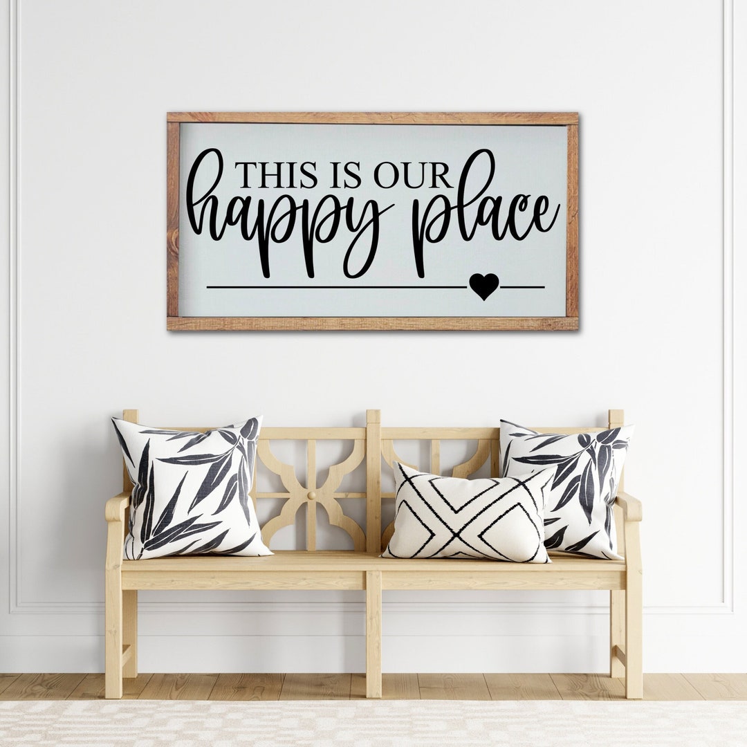 This is Our Happy Place Wood Sign, Family Wood Sign, Living Room Wall