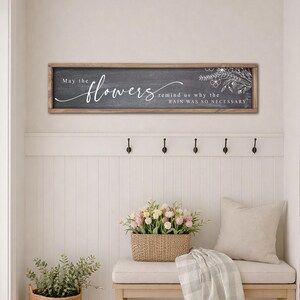 May include: A distressed wooden sign with the words "Welcome to our home" in white lettering. The sign has a rustic finish, ideal for adding a welcoming touch to any home's entrance.
