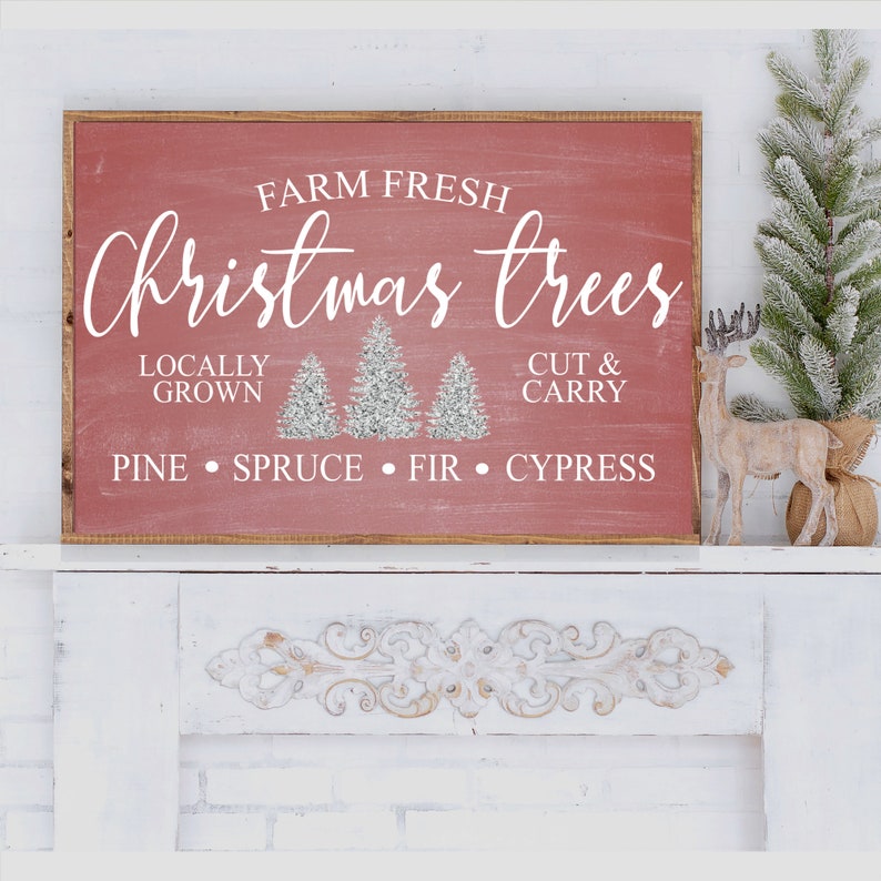 Farm Fresh Christmas Trees Sign, Christmas Tree Farm SIgn, Farmhouse Christmas Sign, Rustic Christmas Sign, Farmhouse Christmas Decor image 5